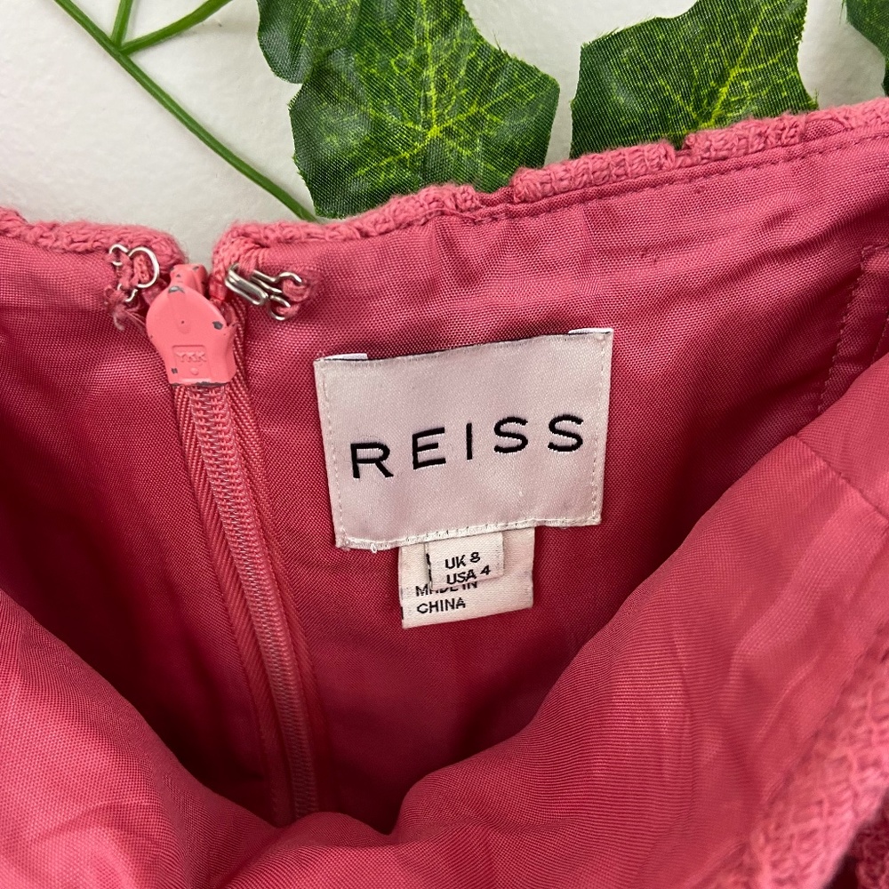 Reiss pink strapless cocktail mini dress Sz 4 - Picture 3 of 4